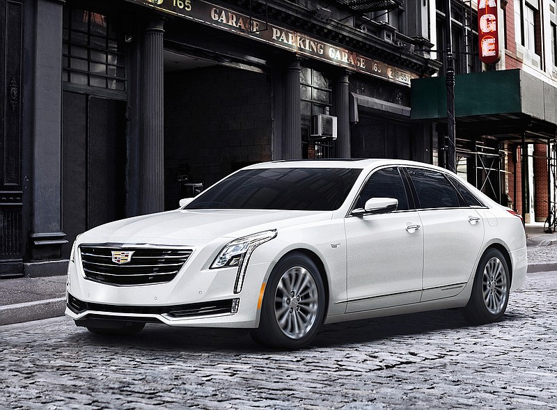 This undated photo provided by General Motors shows the Cadillac CT6 Plug-In. Cadillac's CT6 Plug-In sedan offers a pleasing mix of luxury, power and electric-only driving range. (Courtesy of General Motors via AP)