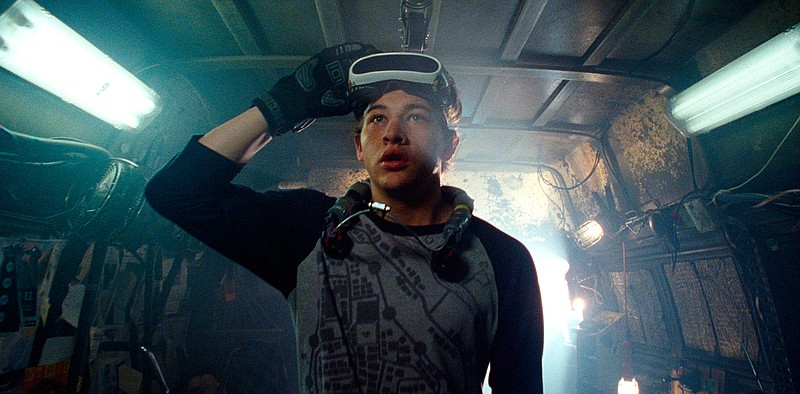 This image released by Warner Bros. Pictures shows Tye Sheridan in a scene from "Ready Player One," a film by Steven Spielberg. (Warner Bros. Pictures via AP)
