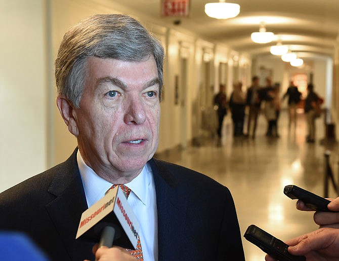 U.S. Sen. Roy Blunt visited the Capitol in 2018 and after a brief address to the Missouri House of Representatives, he spoke to members of the media outside House Speaker Todd Richardson's office.