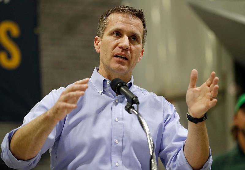 Former Gov. Eric Greitens speaks Jan. 29 in Palmyra, Missouri.