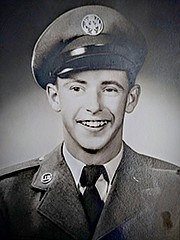 A 22-year-old Herb Raithel is pictured in his U.S. Air Force uniform while attending his basic training in 1951 at Sheppard Air Force Base.