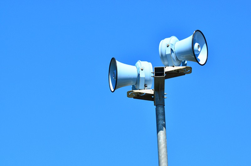 Air raid siren against blue sky (Dreamstime/TNS)