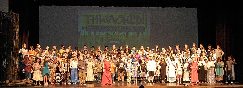 The fifth grade class performs "Thwacked" on April 19, 2018.