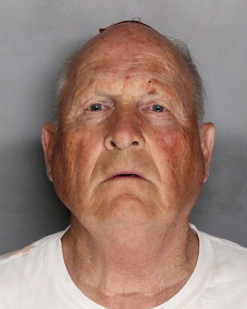 This undated law enforcement photo provided by the Sacramento County, Calif., Sheriff's Office shows Joseph James DeAngelo. DeAngelo, a suspected California serial killer who committed at least 12 homicides and 45 rapes throughout the state in the 1970s and '80s was identified Wednesday, April 25, 2018, as a former police officer, an official said. (Sacramento County Sheriff's Office via AP)