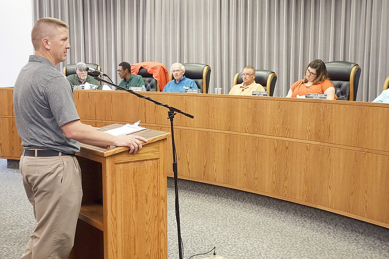 Kyle Bruemmer, interim Fulton city engineer, talks about a potential grant at this week's workshop. The federally funded BUILD (Department of Transportation) Grant is available to rural communities.