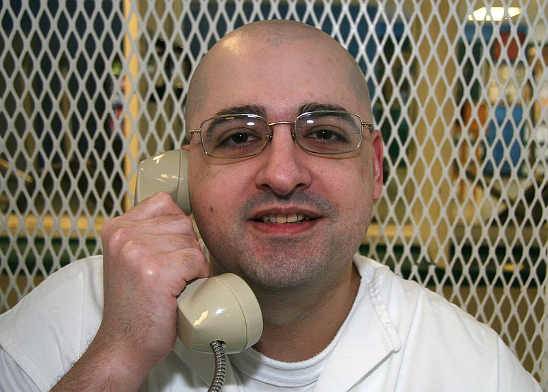 This May 9, 2018 photo shows Juan Edward Castillo at the Texas Department of Criminal Justice Polunsky Unit near Livingston, Texas. Castillo who is convicted of killing Tommy Garcia Jr. is set for execution Wednesday, May 16, 2018, for the slaying more than 14 years ago. He'd be the sixth inmate put to death this year in Texas, more than any other state. (AP Photo/Mike Graczyk)