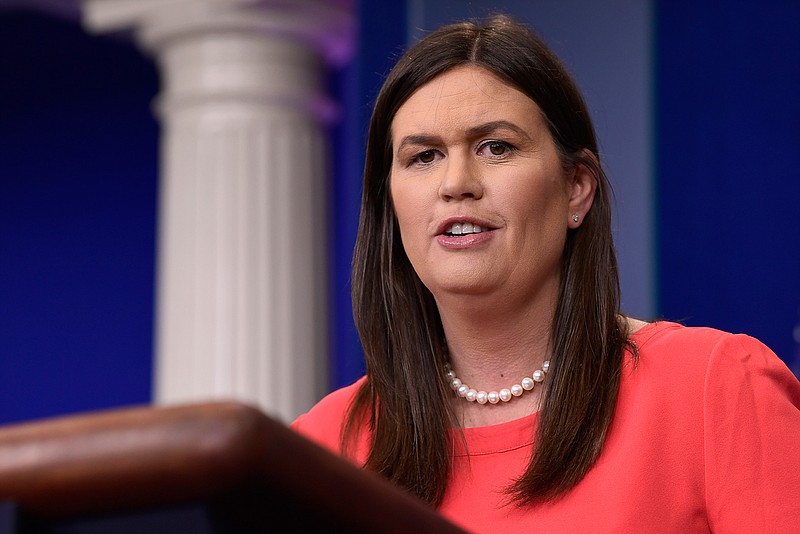 White House press secretary Sarah Huckabee Sanders speaks during the daily briefing at the White House in Washington, Thursday, May 17, 2018. (AP Photo/Susan Walsh)