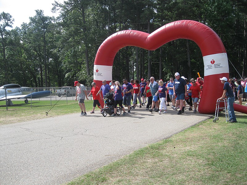 About 350 local and area residents participated Saturday in the American Heart Association's annual Heart Walk fundraiser at Spring Lake Park in Texarkana, Texas. Of the proceeds, 71 percent is spent locally.