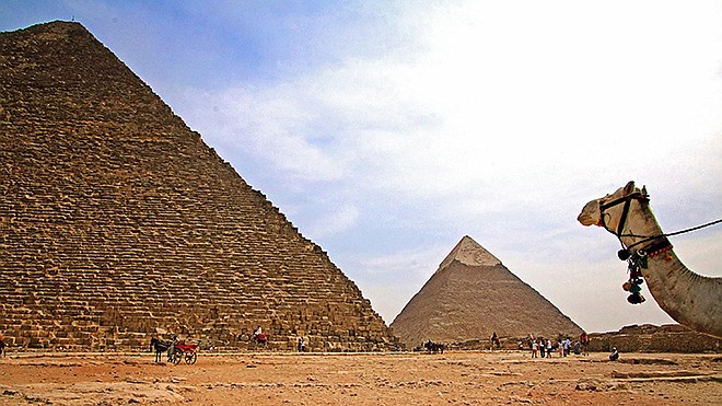 The Great Pyramid, left, is the only standing monument of the Seven Wonders of the Ancient World. 