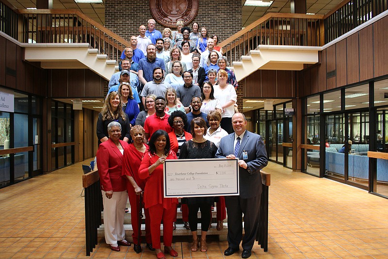 The Texarkana Alumnae Chapter of Delta Sigma Theta donated $1,000 to the Texarkana College Foundation for scholarships. (Submitted photo)
