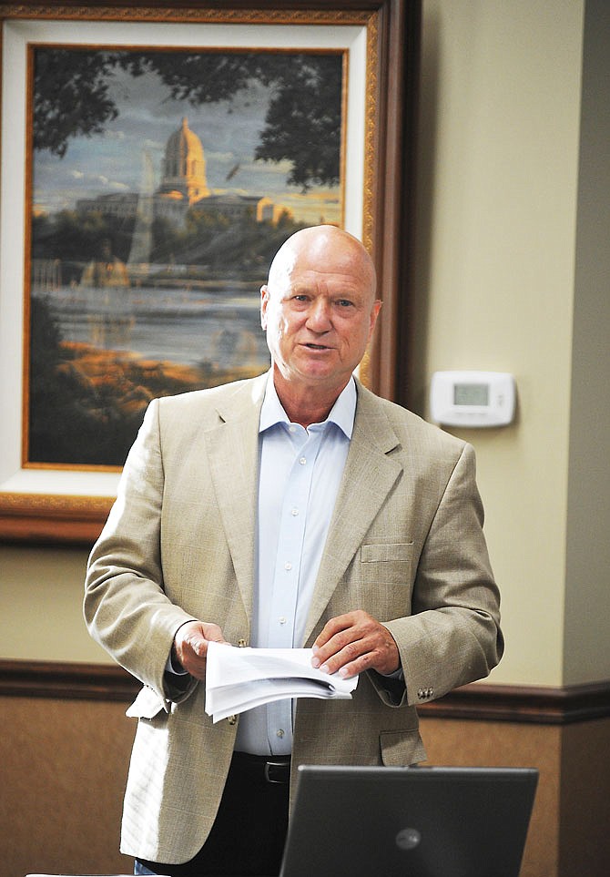 Rep. Mike Bernskoetter addressed local business leaders Thursday, June 7, 2018, during a breakfast meeting at the Jefferson City Area Chamber of Commerce. Bernskoetter cited a list of legislation passed in 2018 and their desired effects.