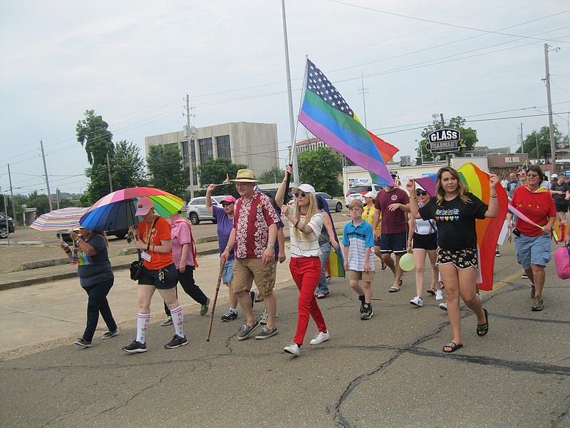 Songwriter and recording artist Stephanie Rice, a Texarkana native, leads the second annual Day of Pride Parade on Saturday in downtown Texarkana. Equality Texarkana planned both the parade and the musical festival.
