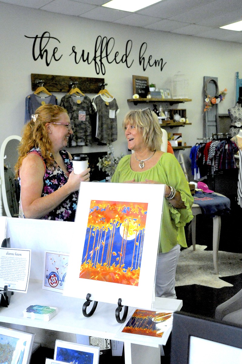 <p>Democrat photo/Michelle Brooks</p><p>Watercolor artist Dianne Kilgore Baum shared her inspirational cards and decorations with her hometown June 23 during the California Progress Inc. Art Crawl.</p>