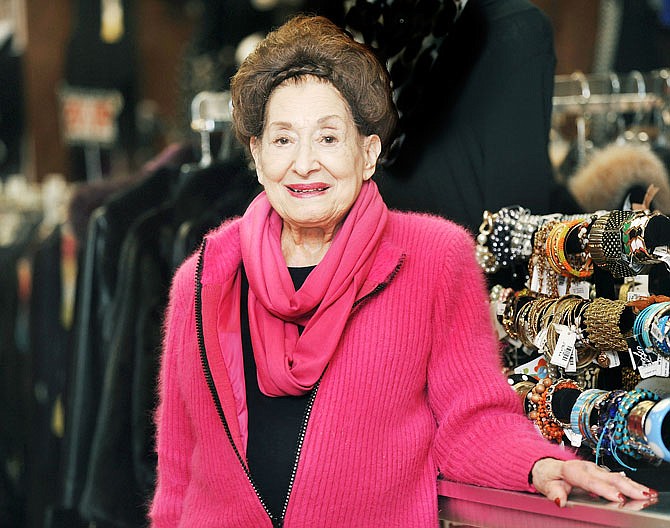 Lorraine Mercurio poses in in the downtown Jefferson City Saffees store. Mercurio died Monday at age 92.