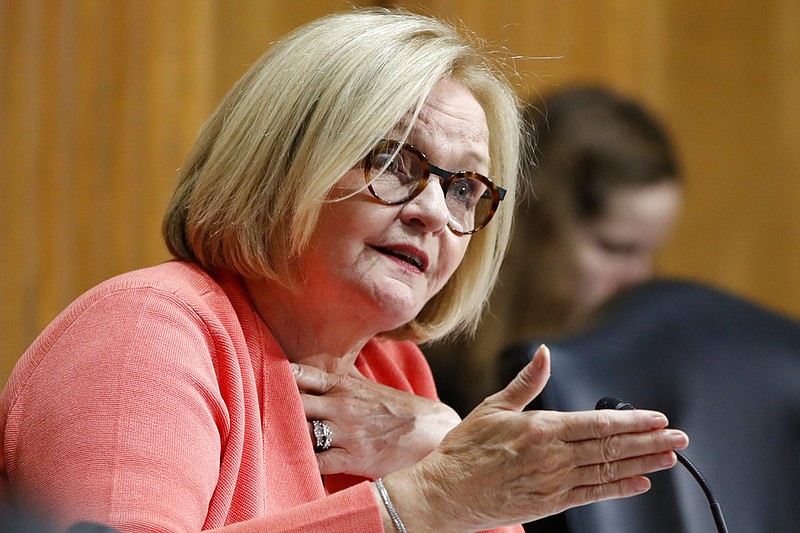 In this June 20, 2018, file photo, Sen. Claire McCaskill, D-Mo., asks a question at a Senate Finance Committee hearing on tariffs on Capitol Hill in Washington. McCaskill's Republican opponents are again criticizing her for her wealth as she makes a bid for a third term. Much of McCaskill's wealth stems from the business success of her husband, Joseph Shepard, which was well-established when they married in 2002. Opponents have tried to paint her as out of touch.