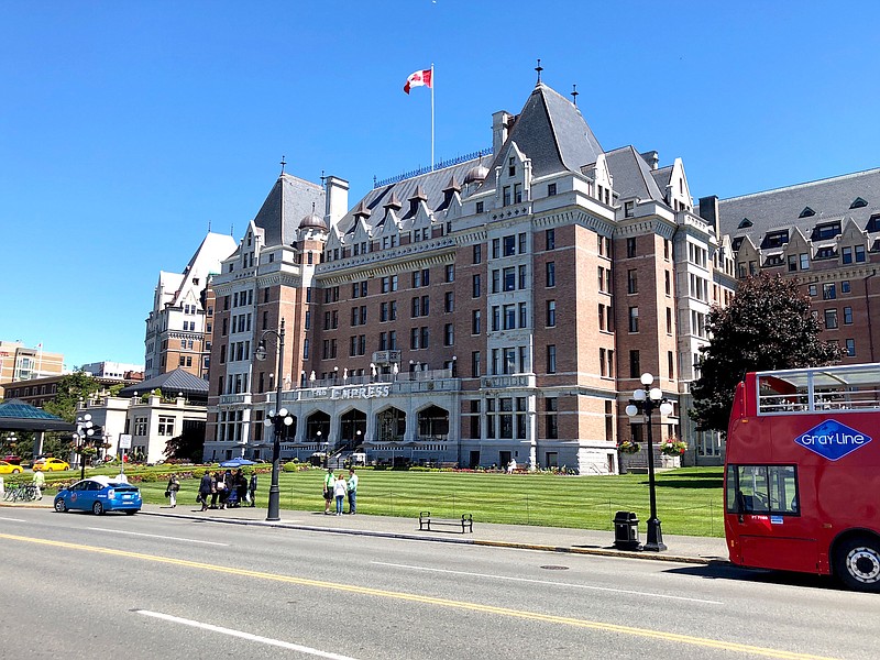 Cited by international travel publications as one of the world's top luxury resorts, rooms at the wharf-side Fairmont Empress Hotel in Victoria, B.C., start at $450. (Photo courtesy George Smith) 