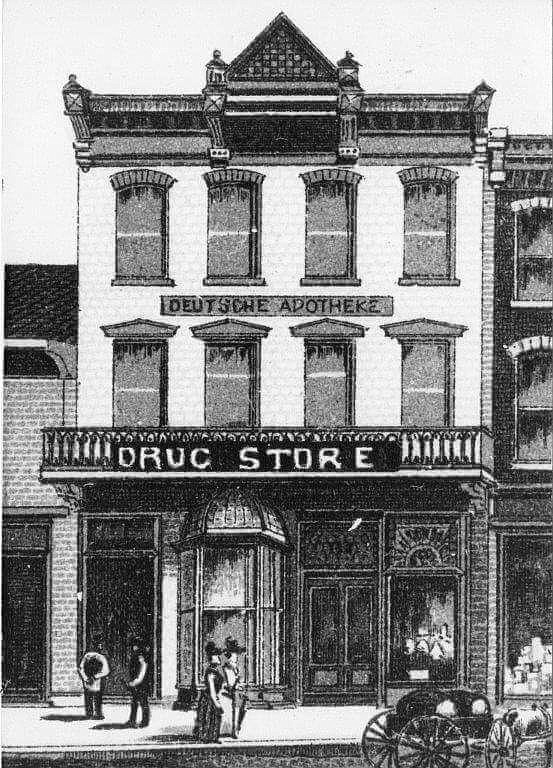 <p>Courtesy of Laura Ward</p><p>LEFT: Known as Brandenberger Drug Store, the building at 130 E. High St. was built before 1885, and the Brandenberger family business served the community for 94 years. CENTER: Jim and Irene Tergin spent thousands of dollars to restore the facade and the two floors upstairs at the Brandenberger Apartments, which was completed in 2013. RIGHT: The Tergins earned the July Golden Hammer Award from the Historic City of Jefferson for the completed 130 E. High St. building.</p>