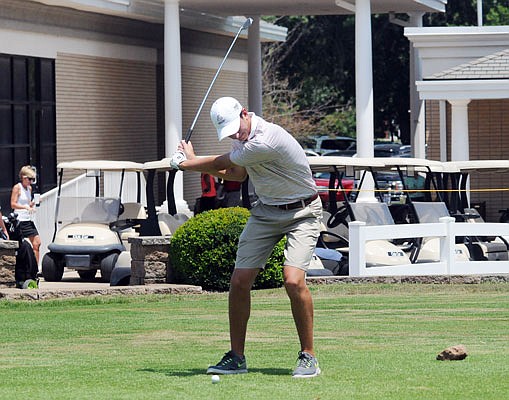 Jack Rundle tees off Tuesday during the final round of the Missouri Junior Amateur at Meadow Lake Acres Country Club.