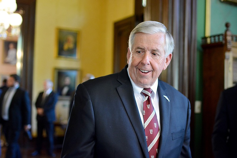 
Gov. Mike Parson enters a press conference Wednesday, July 11, 2018 at the Governor's Mansion. 