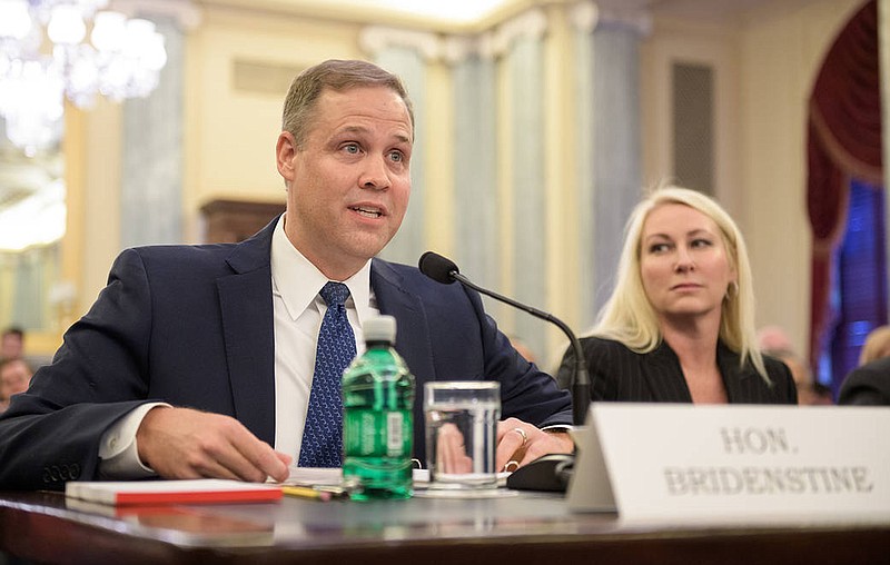 Rep. James Bridenstine (R-Okla.), nominee for Administrator of NASA, testifies at his nomination hearing before the Senate Committee on Commerce, Science, and Transportation on November 1, 2017, in the Russell Senate Office Building in Washington, D.C. (Joel Kowsky/NASA/TNS)