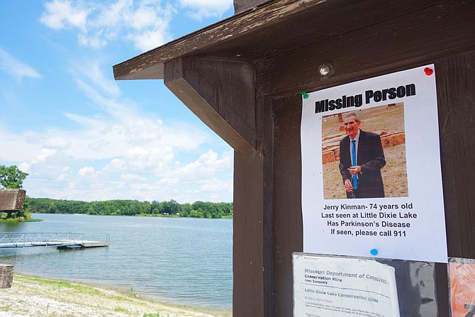 Signs posted in the Little Dixie Lake area implore people to keep an eye out for Jerry Kinman, 74. The Millersburg resident, who has Parkinson's, called his wife early Saturday to say he'd fallen and needed help.