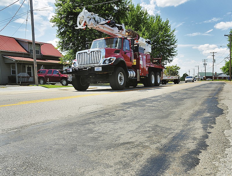 This stretch of U.S. 50 that runs through Linn has a dip that can cause a vehicle to be pulled to the right side of the road if the driver is not prepared. Officials from Linn are in talks with MoDOT about resurfacing and widening U.S. 50 through the Osage County seat. There was pavement work done in 2016 and it needs to be redone.