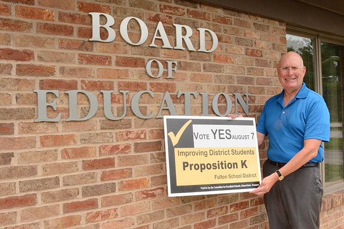 Rick Gohring, chairman of the Committee for Excellent Schools and spokesperson for Proposition K, encourages Fulton residents to vote "yes" for the operating levy increase. 