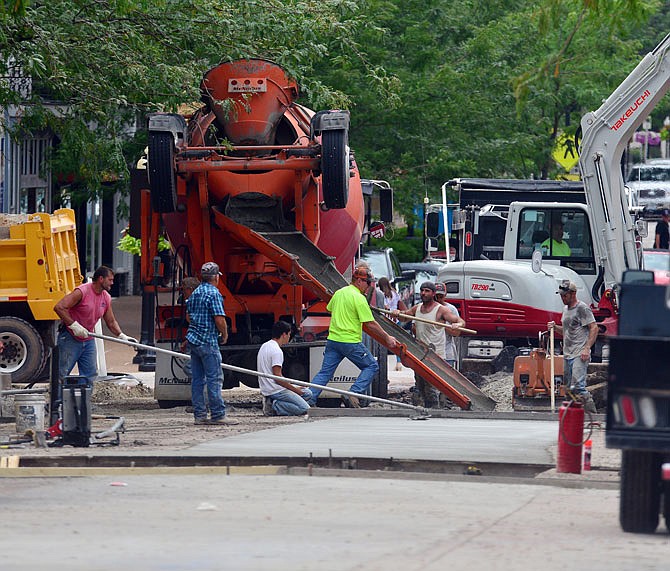 Road construction continues last week on High Street.