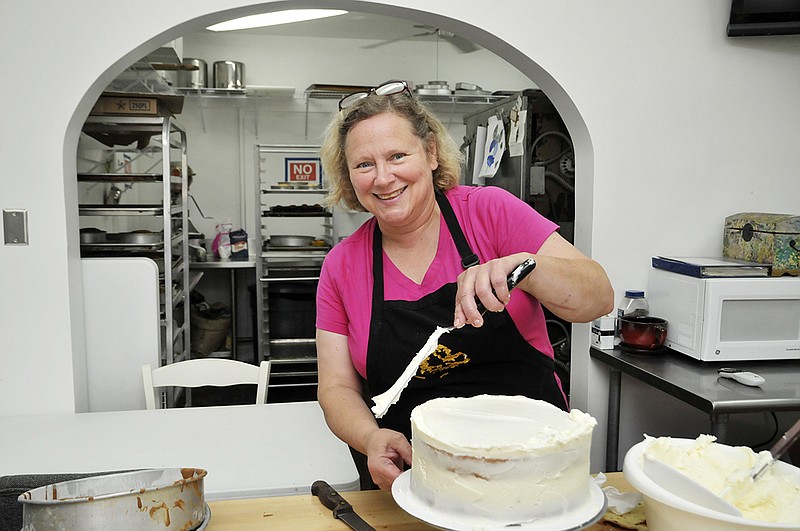 Chez Monet's Joan Fairfax is seen creating delicious confections in her home-based business in Jefferson City. She closed her High Street storefront in 2013, but in 2018 re-opened the restaurant in the Missouri State Capitol.