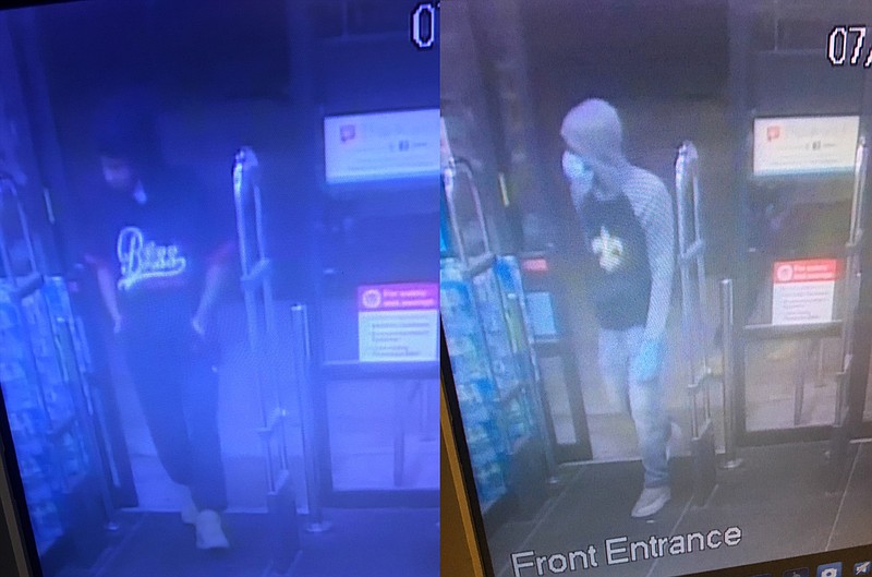 Video surveillance footage of two men who are suspected of robbing Walgreens, 2002 Missouri Blvd., on Wednesday morning.