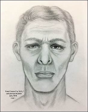 A DPS Texas Rangers' forensic artist was able to develop a facial reconstruction image (shown) from the skull of the decedent. At the time of his death, he was estimated to be between the ages of 28 and 50, and about 5 feet 10 inches tall with a slight frame. His hair was medium-brown or possibly red, although its lightened appearance may have been due to sun exposure before the body was discovered. The hairstyle and length depicted in the facial rendering is an exact likeness to the victim's hair at time of death.

