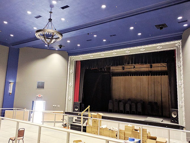 The Brick District Playhouse will soon be ready to host a variety of events, board members said. New features include a tiered floor, restored vintage wall sconces and an antique ticket window.