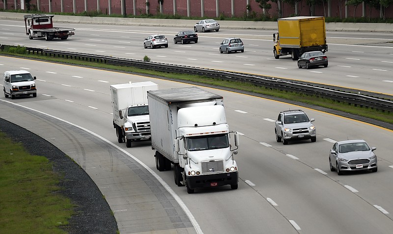 FILE - In this June 19, 2015, file photo, traffic heads eastbound on Rt 50 in Bowie, Md. Internal documents show the Environmental Protection Agency privately questioned the Trump administration’s finding that freezing Obama-era mileage standards would make drivers safer. In announcing the mileage proposal, the administration said the freeze would save 1,000 lives a year. (AP Photo/Susan Walsh, File)