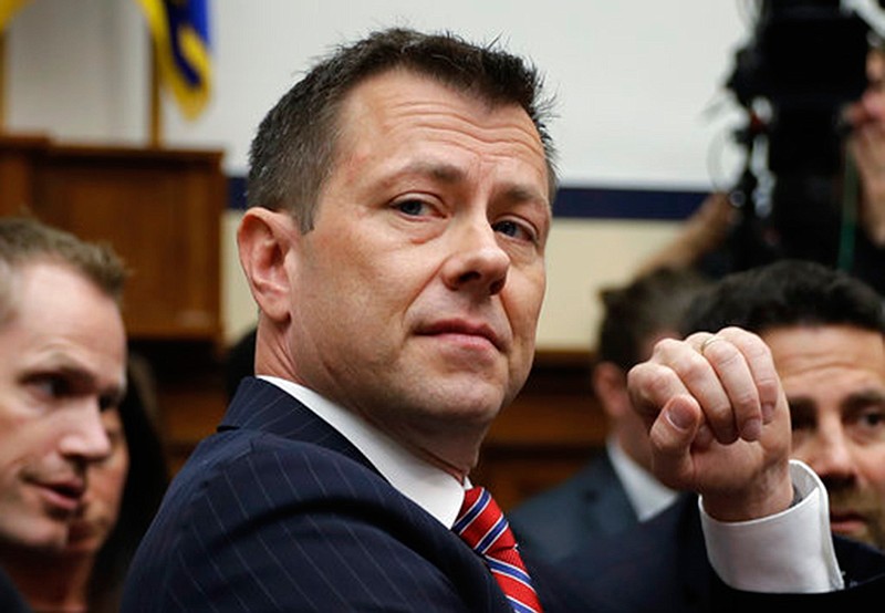 FBI Deputy Assistant Director Peter Strzok is seated to testify before the the House Committees on the Judiciary and Oversight and Government Reform on July 12 during a hearing on "Oversight of FBI and DOJ Actions Surrounding the 2016 Election," on Capitol Hill in Washington. His lawyer said he was fired late Friday by FBI Deputy Director David Bowdich.