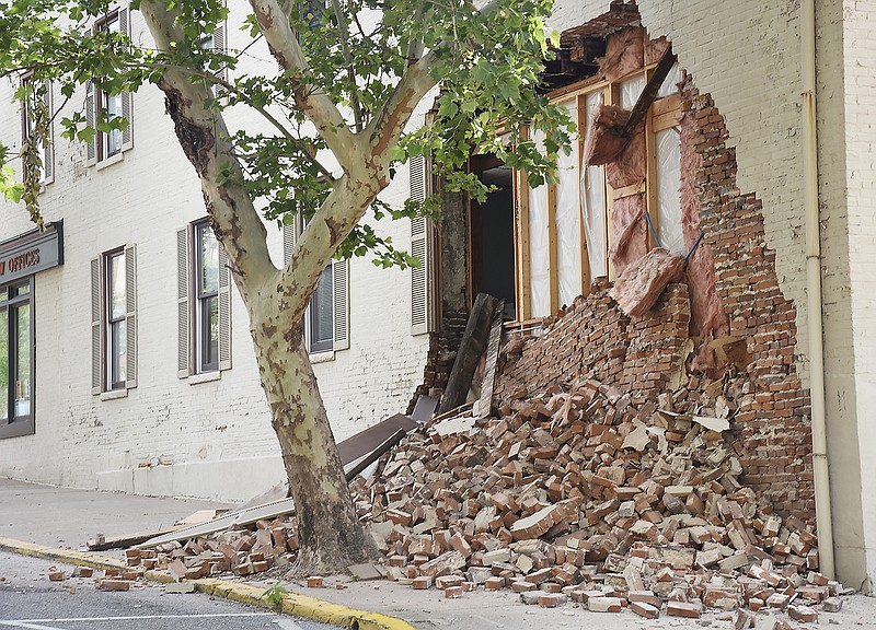 City staff reported Tuesday that water infiltration caused the wall of a building on High St. to partially collapse this summer.