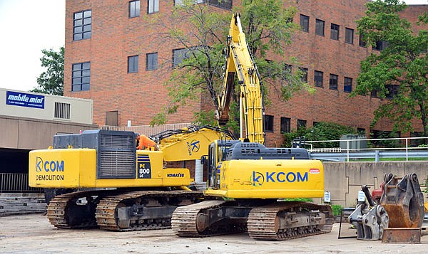 Demolition work began Thursday at the old St. Mary's Hospital. 