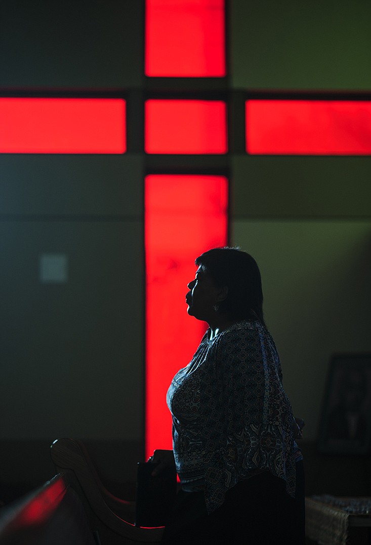 The Rev. Cassandra Gould, pastor of Quinn Chapel AME in Jefferson City and executive director of Missouri Faith Voices, speaks during a worship service at the church in this June 2016 file photo.