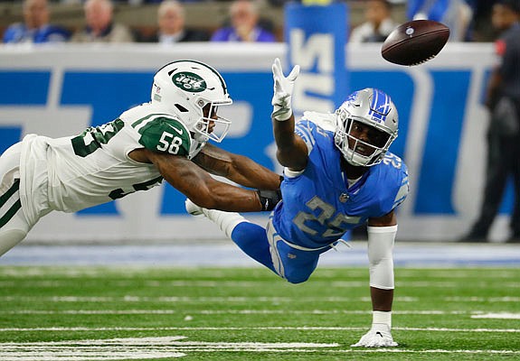 Darnold recovers from 1st-play pick-6, helps Jets rout Lions