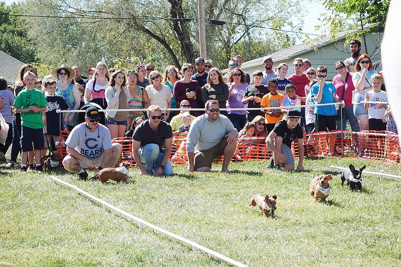 Dog owners race their dachshunds during the 2017 Oktoberfest in Old Munichburg. This year's festival is set for Sept. 28-29.