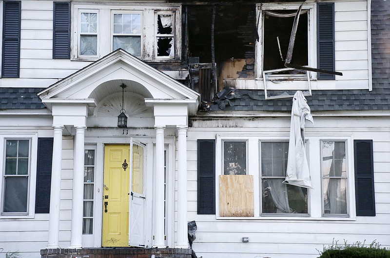 A house on Herrick Road in North Andover, Mass., is seen Friday, Sept. 14, 2018. The home was one of multiple houses that went up in flames on Thursday afternoon after gas explosions and fires triggered by a problem with a gas line that feeds homes in several communities north of Boston (AP Photo/Mary Schwalm)