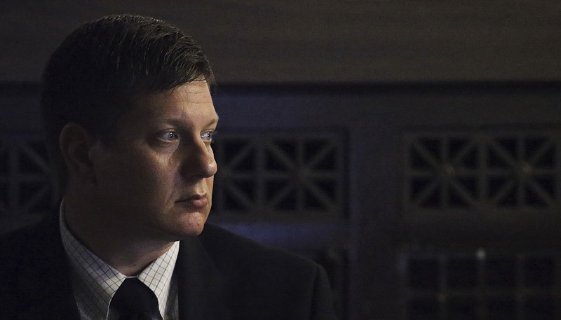 Chicago Police Officer Jason Van Dyke listens during his trial for the shooting death of Laquan McDonald, at the Leighton Criminal Court Building, Monday, Sept. 17, 2018 in Chicago. (Antonio Perez/ Chicago Tribune via AP, Pool)