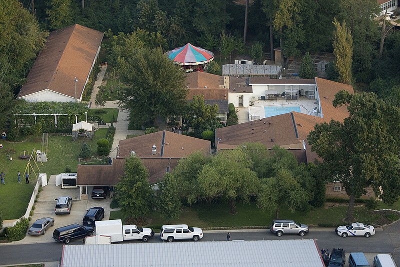 FBI agents raid the Tony Alamo Ministries compound seen Sept. 20, 2008, in Fouke, Ark.