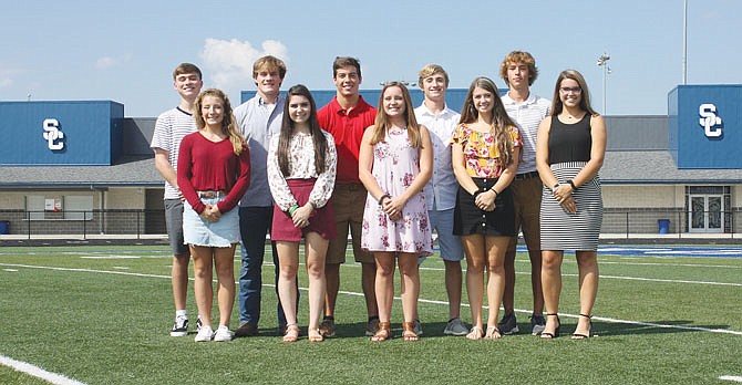 South Callaway High School homecoming is next week. Candidates are: from left, Treysen Gray, Hannah Benningfield, Peyton Leeper, Bailey Parker, Tyklen Salmons, Hayley Mealy, Drake Davidson, Lexi Winemiller, Daniel McDonald and Stephanie Powers.
