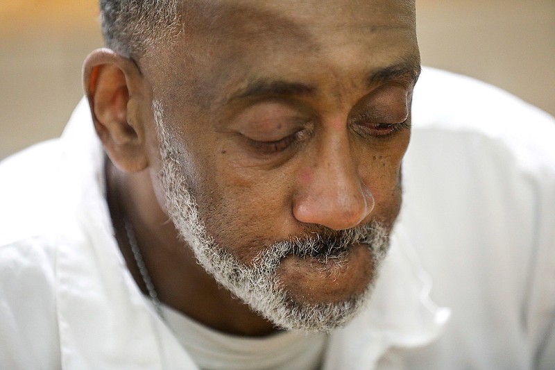 Inmate David Ford, shown Sept. 14 at the Huntsville Unit, has had trouble getting dentures while in prison. Inmates without teeth in Texas are routinely denied dentures because state prison policy says chewing isn't a medical necessity and that they can eat blended food.