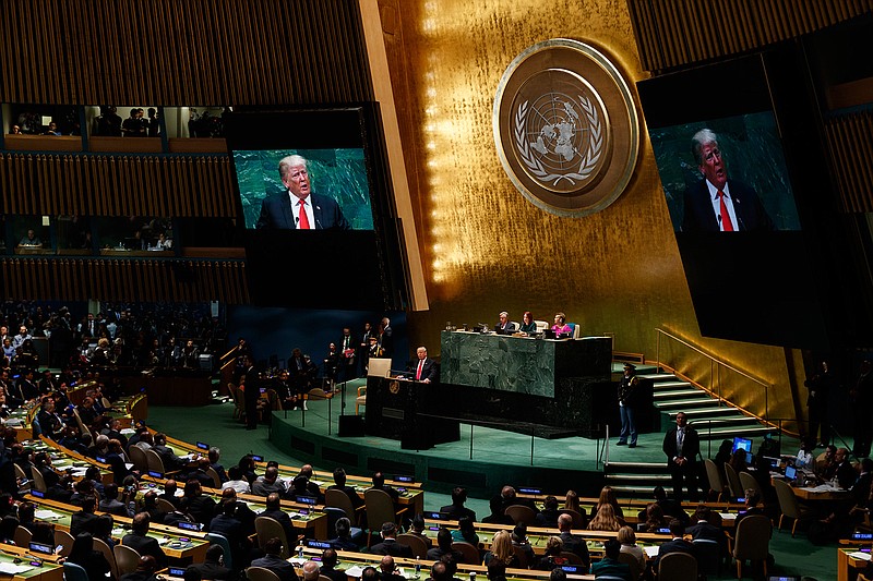 President Donald Trump delivers a speech to the United Nations General Assembly, Tuesday, Sept. 25, 2018, at U.N. Headquarters. (AP Photo/Evan Vucci)