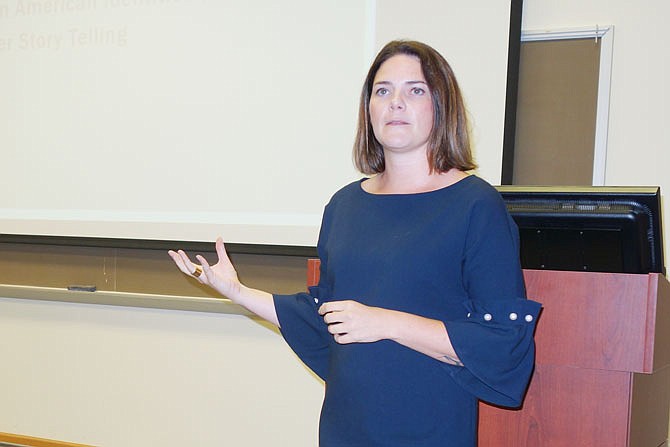 Rachel Turney, an assistant professor of education at William Woods University, presented research on Wednesday. She's studying the way different American religious groups and races perceive womanhood.