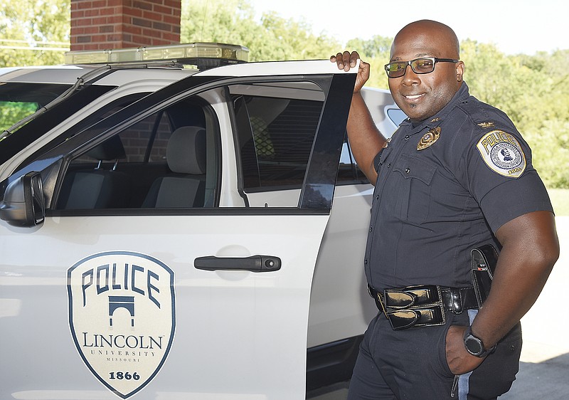 
Lincoln University Chief of Police Gary Hill poses for a portrait on Sept. 10, 2018, at the LUPD. 