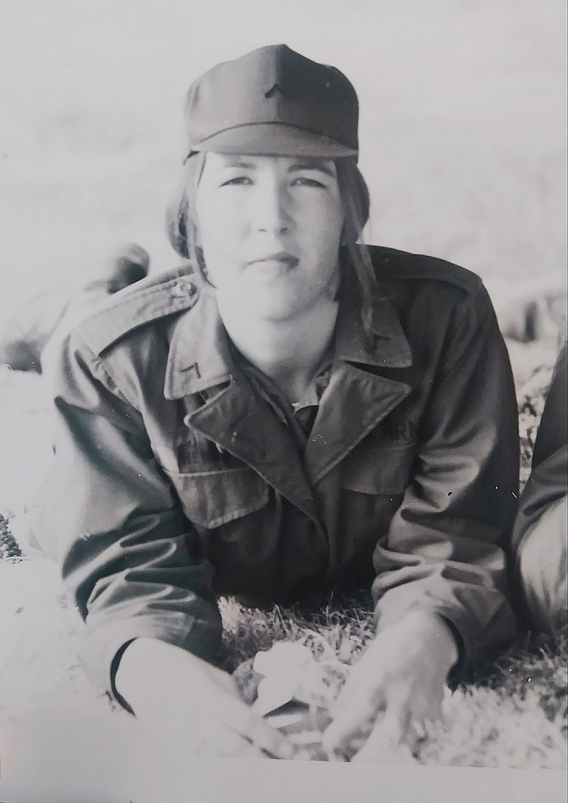 A 20-year-old Patty LeComte is pictured in her uniform while attending advance training at Lowry Air Force Base in early 1976.