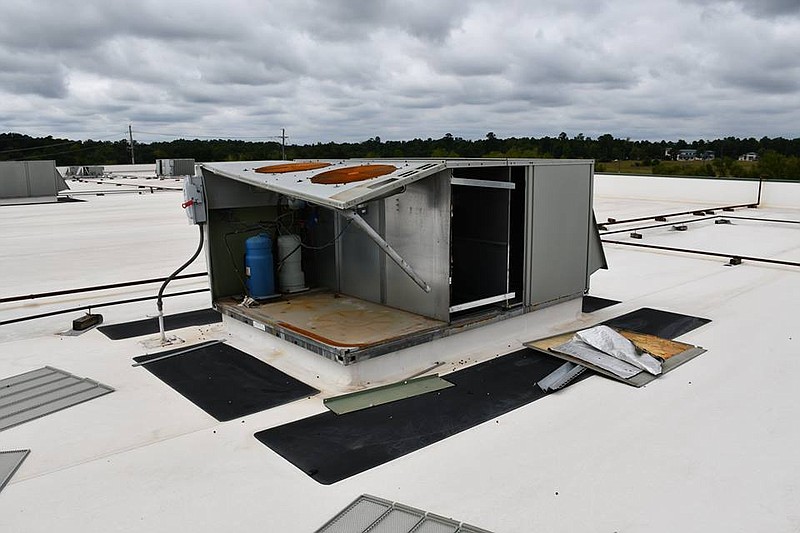 One of the air conditioning units stripped of copper between Sept. 25 and Sept. 27 at the vacant Gander Mountain store.