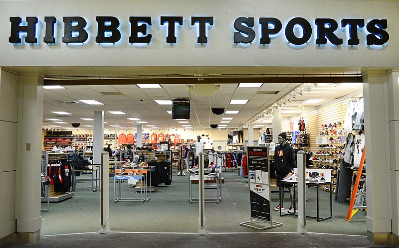 Sally Ince/ News Tribune 
Hibbett Sports store gets new wall paneling, paint and register Saturday October 6, 2018 inside Capital City Mall. The store will have new flooring installed by early next week.  